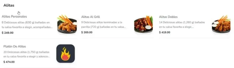 Las Alitas Alitas Precios