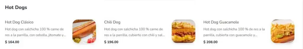 Hooters Hot Dogs Precios