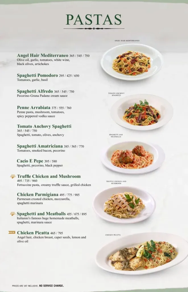 Italiannis Pastas Precios