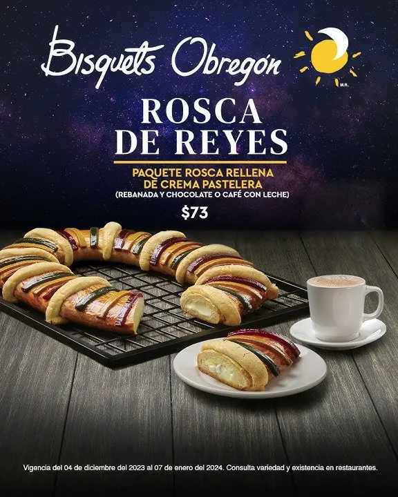 Menú de Rosca de Reyes de Bisquets Obregon