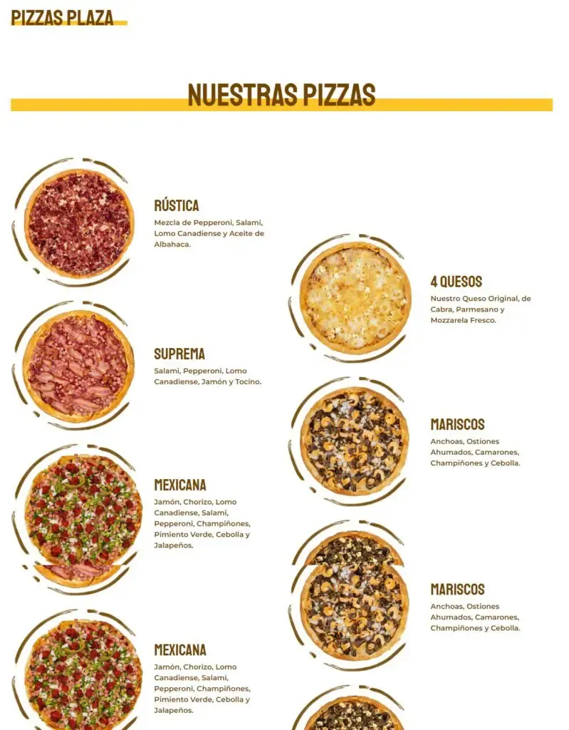 Pizzas Plaza y Menú