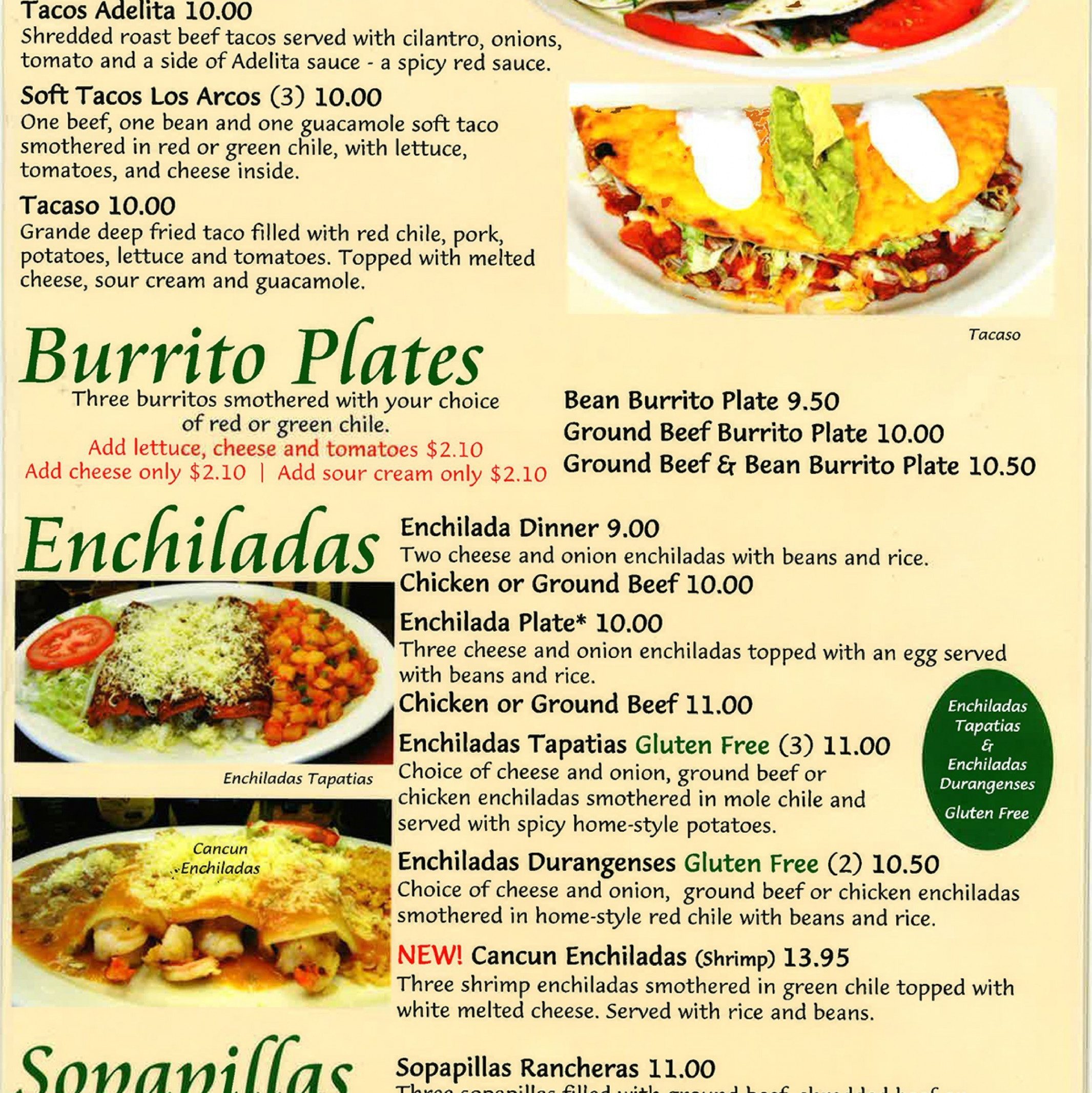 Combos Los Arcos Menu