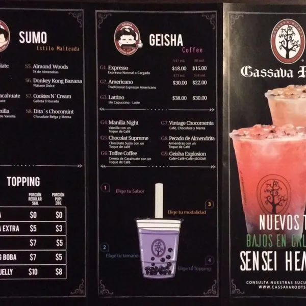 Geisha Mostro (24 Oz)  Cassava Roots  menu