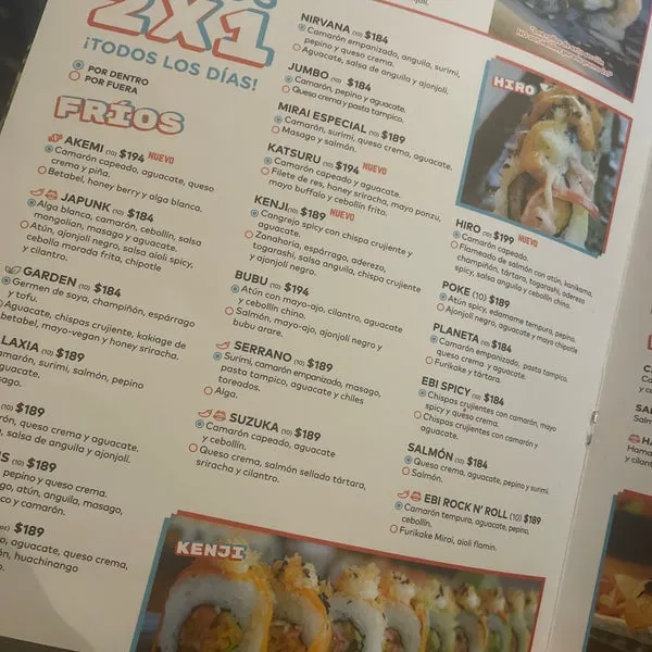 Sushi Mirai  Menu