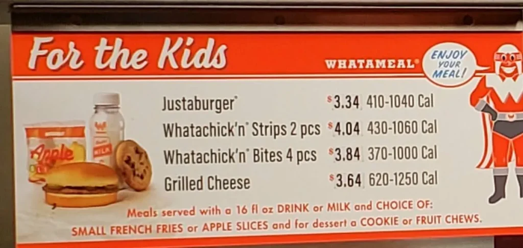 kids Whataburger Menu